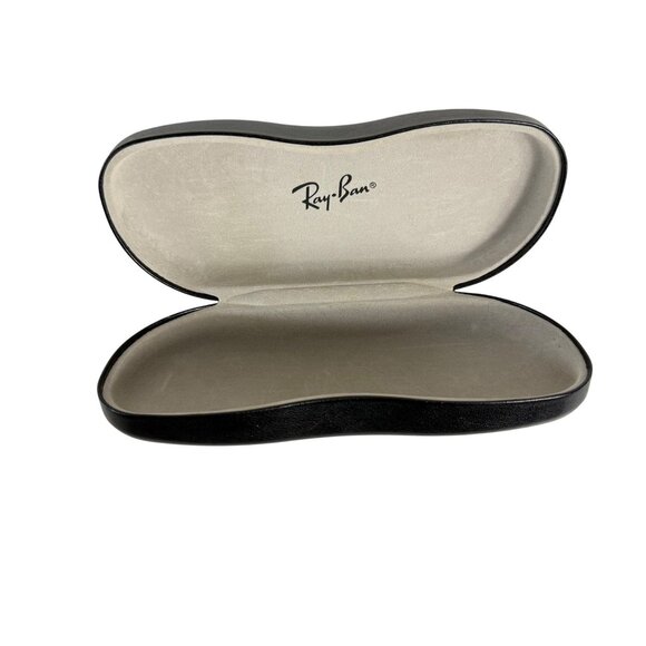 Ray Ban Black Leather Glasses Case Sunglasses Luxury Eyewear Protection Storage - Picture 2 of 11